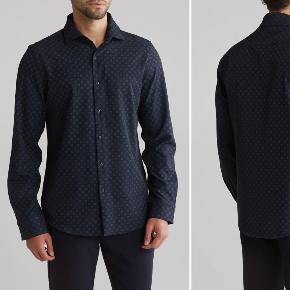 Mens Navy Floral Dress Shirt | DENIM AND FLOWER